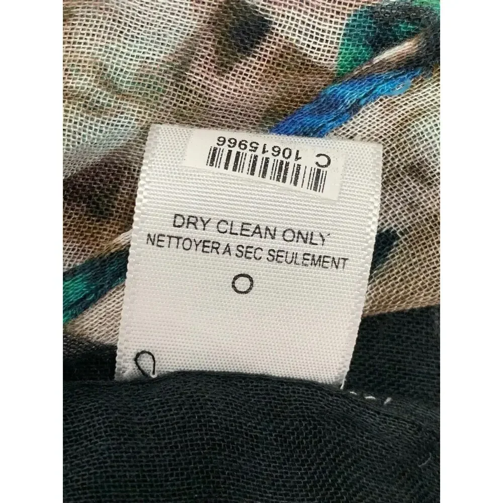 Twelfth Street Cynthia Vincent Rectangular Long Scarf Black/ Blue Saks 5th Ave